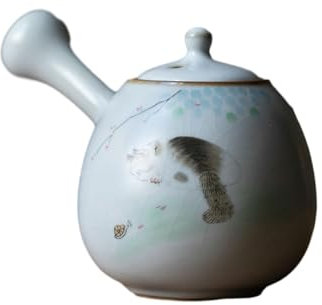 Chinesische Yuebai Ru Kiln Katze Teekanne Keramik Haushalt Seitengriff Teekanne - Xiao Cai Mao