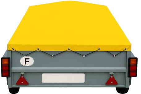 Bâche de Remorque LIDER Robust 41390 – 206x 140 x10 cm–PVC 640g/m² Housse Haute Résistance avec Oeillets et Sandow–Fabriqué en France-Plusieurs Coloris Disponible. (Jaune 1003)