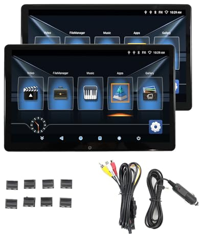 TV para Reposacabezas De Coche con Pantalla Táctil IPS De 14 Pulgadas, Compatible con 1080P, Acceso Inalámbrico A Internet WiFi, Entrada Y Salida HDMI, USB, SD, 4+64G,2pcs