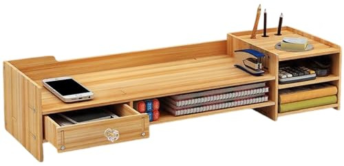 dzqad Monitor Halterung | Schreibtisch Monitorständer Aus Holz - Ablage Für Laptop PC Zubehör Home Office Wohnheim