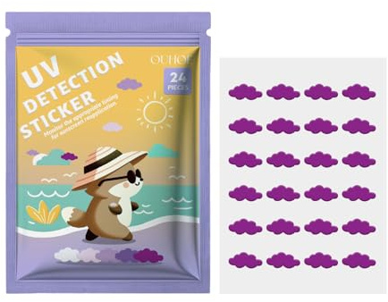 UV -Erkennungsaufkleber - 24 Sonnenschutzmittelaufkleber | Sonnenschutzpunkte UV -Aufkleber | UVs -Erkennungsaufkleber für Sonnenschutzmittel, Kinder und Erwachsene