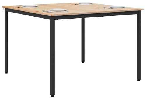 vidaXL Esstisch Natur 110 x 110 x 75 cm Massives Kiefernholz