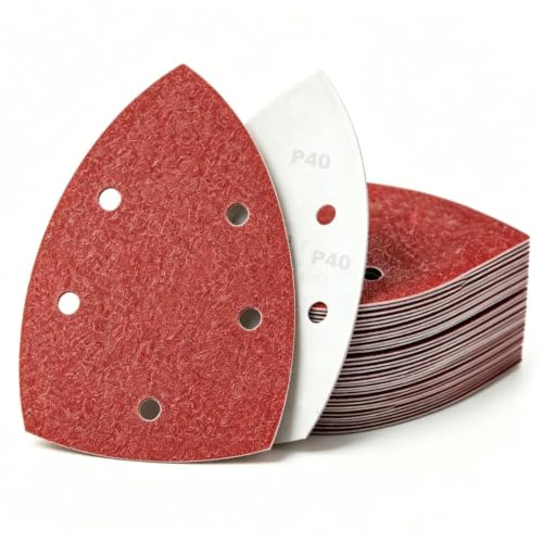 60 Pièces Triangles Papier Poncage Papier A Poncer 5 Trous Grain P40 | Papier poncage bois. Disques de Ponçage Multi-outils Abrasives Triangulaires. Bois Métal Plastique. Ponçage efficace.