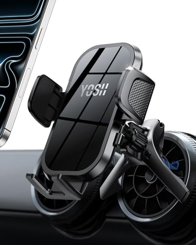 YOSH Audi A1 Phone Holder for Audi A1/A3, Mercedes, Mini Cooper 2013‑2024 | Stable Triangle Support, Full-Around Protection, Big Phone Friendly for iPhone Samsung All 4.0''- 7.0'' Phones