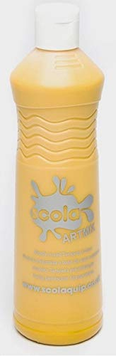 Scola Artmix 600ml Bottles Ready Mix Craft Poster Paint Bright Yellow