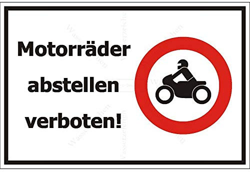 Sticker-Designs 30cm! Aufkleber-Folie Wetterfest Made IN Germany Motorräder Roller abstellen verboten Nicht erlaubt S403 UV&Waschanlagenfest-Profi Qualität
