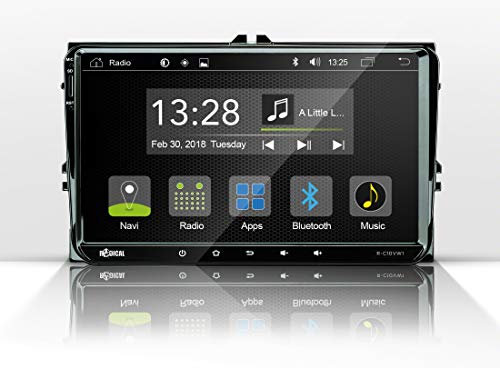 Radical R-C10VW1 – Autoradio mit 9“ Touchscreen, Multimediasystem kompatibel mit VW Golf 5 + 6, 7.1 Android OS, mit Navi erweiterbar, UKW, USB, Bluetooth