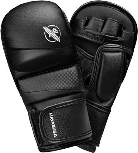 Hayabusa T3 7oz MMA Hybridhandschuhe. Ideal für Kampf, Sparring oder Schlag - Schwarz, Größe L