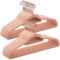 SONGMICS Velvet Hangers, Set of 30 Coat Hangers for Clothes, Non-Slip, with Tie Bar and Rose Gold Hook, Space-Saving, 0.6 cm Thick, 43.5 cm Long, for Dresses Trousers, Light Pink CRF21PK30