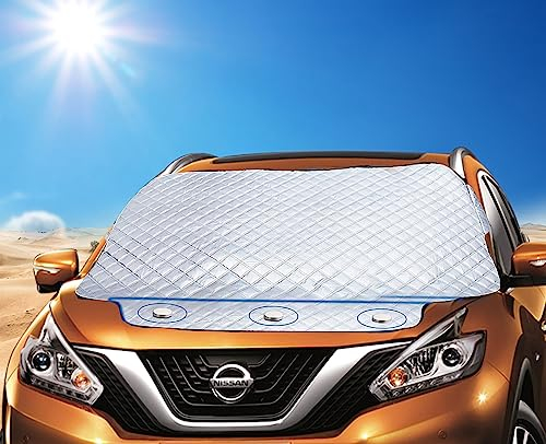 Exqline Sonnenschutz Auto Frontscheibe, Frontscheibenabdeckung, Auto Scheibenabdeckung Magnetisch Windschutzscheibe Sonnenschutz UV-Schutz für Sonne, UV-Strahlung, Staub, EIS, Frost und Schnee