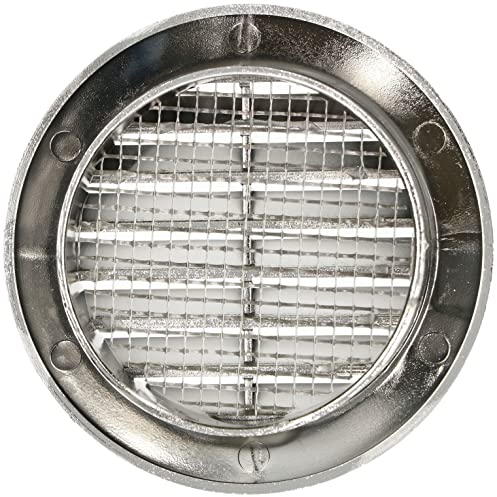 KOTARBAU® Grille d'aération ronde chromée diamètre 60 mm avec moustiquaire