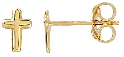 JC Trauringe Echt Gold Damen Ohrringe Ohrstecker Kreuz in 585 Gelbgold 1 Paar Kreuzohrringe Gold Schmuck 8234