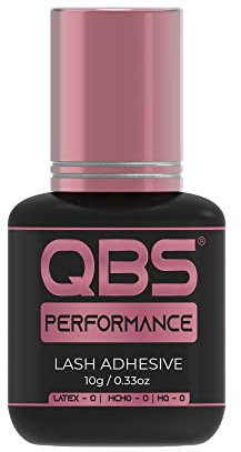 QBS® PERFORMANCE Russian Volume Adhesive | Perfect for Premade Volume Fans | Eye Lash Glue Strong Bond | Semi Permanent Eyelash Glue | Waterproof Black Adhesive | 7 Week Retention (10g)