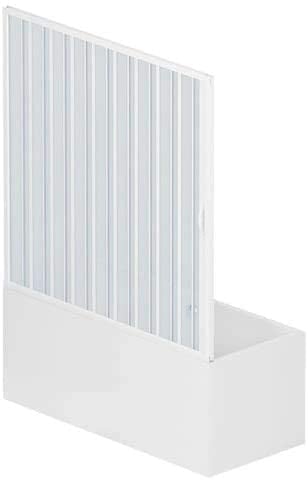 Box Vasca a Soffietto dim. 170 cm x H 150 cm in PVC a un lato con anta unica ad Apertura Laterale colore Bianco Arredobagno