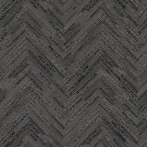 Profhome Wood Look Wallpaper 370514-GU Non-Woven Wallpaper Grey Black 0.70 m x 10.05 m / 7.035 sqm