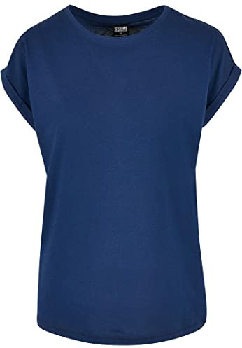 Urban Classics Damen T-Shirt Ladies Extended Shoulder Tee, T-Shirt mit überschnittenen Schultern, aus Baumwolle, erhältlich in vielen Farben, Spaceblue, 3XL