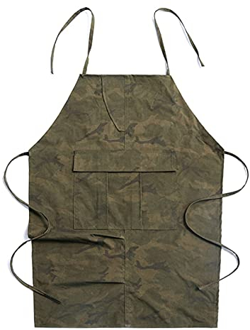 Camouflage-Schürze für Männer und Frauen, Küche, Kellner, Outdoor, Restaurant, Grill, wasserdicht, Arbeitsschürze (Armeegrün, Einheitsgröße)