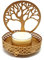 Portavelas Reflectante Dorado de Metal [ Árbol de la Vida ] Porta Velas para decoración Original | Meditación y Relajación | Dimensiones 11x7 cm