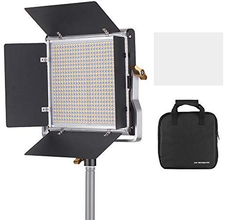 Andoer Lampe vidéo LED professionnelle à intensité variable 660 LED - Panneau lumineux bicolore 3200-5600 K CRI 85+ avec support en U et kit d'éclairage pour la photographie vidéo en studio