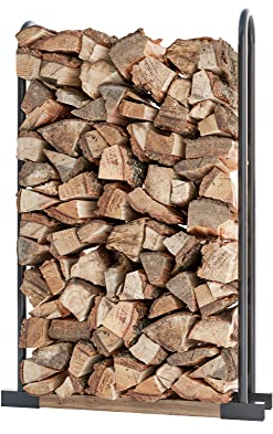 Alberts 824785 Kaminholzständer | schwarz | Kaminholzregal metall | Brennholzregal außen | Stapelhilfe für Kaminholz | mit verstellbarer Breite | Regal für Feuerholz | Holzregal Kaminholz innen