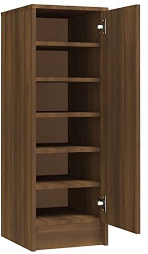 vidaXL Mueble Zapatero Organizador de Zapatos Soporte Armario Pasillo Almacenaje Estantería Madera Contrachapada Roble Marrón 32x35x92 cm