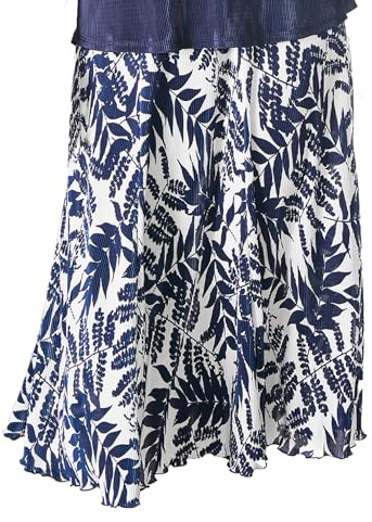 Coopers of Stortford Women's Fine Pleat Plissé Skirt (as8, Numeric, Numeric_16, Regular, Regular, Tropical Print)