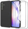 MOONESS kompatibel mit Samsung Galaxy A54 5G Hülle,Handyhülle für Samsung Galaxy A54 5G mit 2 Stück Schutzfolie,Liquid Silikon TPU Schutzhülle Dünn Backcover - Schwarz