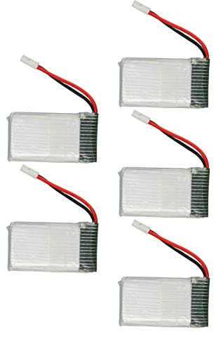 Gaeirt Batterie de Drone télécommandée, Batterie Stable 5PCS RC UAV 802540 Portable 800mAh 3.7V pour Accessoires de Batterie