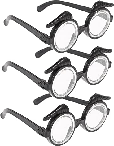 jojofuny 3st Schwarzes Brillengestell Wo Ist Das Waldo-kostüm? Neues Jahr Edna-mode-kostüm Augenbrauen Brille Ney Urlaubskostüm Brille Streifenhörnchenohren Partybedarf Plastik Cosplay Kind