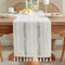 AUAUY Tischläufer Boho, Makramee Tischläufer Landhausstil Table Runner mit Quasten, Tischläufer für Deko Boho, Hochzeit, Brautdusche, Esstisch Dekor, Partys, Dessert-Tischdekoration (Beige 33x180cm)