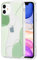 DEFBSC Compatible with iPhone 11 Case(6.1 inch), Transparent Color Mix Aesthetic Design Soft TPU Bumper Slim Thin Shock-Absorbing Protective Phone Cover - Green