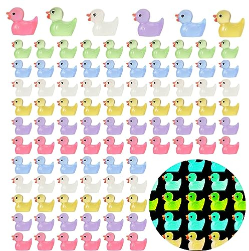 Dfuqanb 120 Stück Mini Enten Harz, Mini Resin Ducks Zum Basteln, Mini Enten, Winzige Enten Miniaturfiguren, für Aquarium Garten Landschaft Puppenhaus Dekorationen DIY