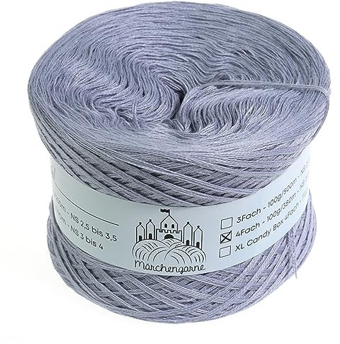 Bobbel einfarbig 100g - 380m 4 fädig Bobbel Wolle Farbverlaufsgarn handstrickgarn stricken häkeln (Stahl)