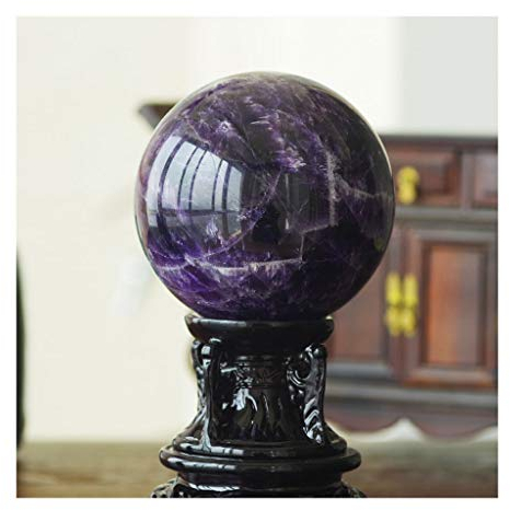 Feng Shui Ornamente Kristallkugel/Fotografiekugel Reine natürliche Kristallkugel Lila Gebrochene Kristallglaskugel Büro-Transferkugel Glückskugel Geschenkdekoration für Fotografie-Dekoration (9 cm)