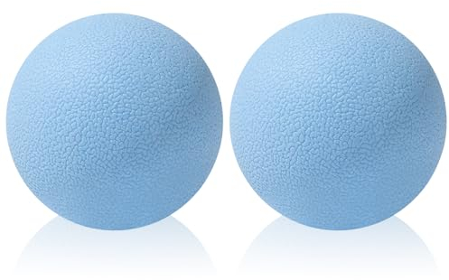 Gemtte 2 Stück Faszienball Klein Set, Massagebälle für Rücken Wirbelsäule Füße Hände, Massage Triggerpunktball für Yoga Myofasziale Entspannung Muskelentspannung (Blau)