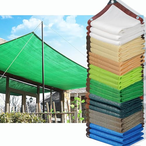 HQQMNY Auvent avec œillets, Filet d'ombrage à taux d'ombrage de 90%, Filet de Protection Solaire, Filet d'ombrage résistant aux UV, Parasol de Jardin(Vert,4m x 6m)