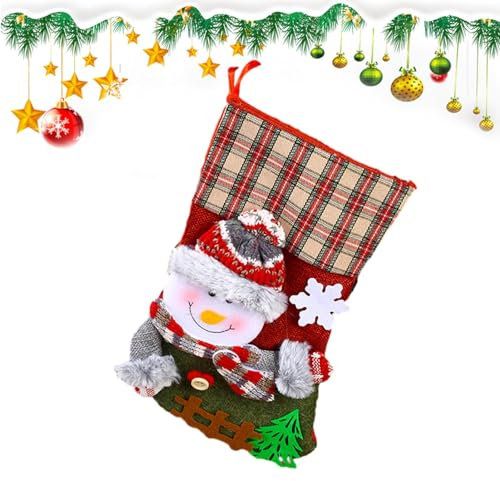 Vintage-Weihnachtsstrümpfe, festliche Weihnachtsmann-Taschen, Weihnachtsdekoration für Kinder, Kamin, Heimdekoration