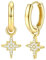 Dochais 14 Karat Vergoldet Huggie Creolen mit Blitz/Kreuz/Stern/Münz/PerlenOhrringe für Damen und Mädchen Chunky Knorpel Tropfen Ohrringe Hypoallergene Sehr Hautverträgliche Silber&Gold (Farbe5)
