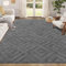 Enyhom Kurzflor Teppich, 80 x 150 cm Schlafzimmer Läufer Flur 3D Design Flauschig Weich Küchenteppich Waschbarer rutschfest Geometrischem Vorleger für Esszimmer Küchen, Grau