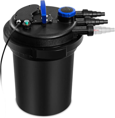 MEDIMALL Filtro a Pressione per laghetto con Luce da 13 W, 2640 GPH Adatto per stagni Koi Fino a 1300 Gal Fishlonds e stagni Decorativi da 2600 galloni