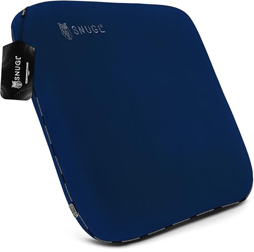 SNUGL Sofakissen 50x50cm mit Bezug | Memory Foam Kissen formstabil | Waschbarer Samt Kissenbezug hypoallergen | Kissen für Sofa & Wohnzimmer Dekoration – Navy (1 Kissen)