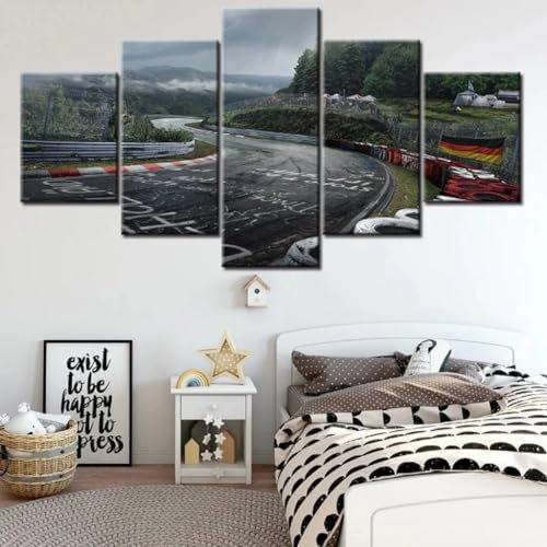 Nürburgring Rallye Autorennstrecke Deutschland leinwandbilder wohnzimmer 5 Stück Leinwand Bilder Bild Auf Leinwand Wandbild Kunstdruck 5 Teilige Leinwandbilder wandbilder schlafzimmer Wanddekoration