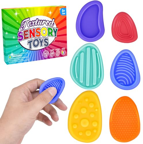 Vibbang 6 Stück Fidget Toys Sensory Stones, Stressabbau Kinder Sensorische Stone, Anti Stress Spielzeug, Antistress Sensorik Spielzeug, Fidget Toys Erwachsene und Kinder für ADHS & Autismus