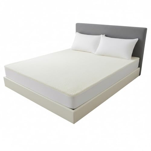 Soft Fleece Underblanket King Size Mattress Protector – Thermal Warm Comfortable Extra Deep Kingsize Mattress Toppers – Faux Sheepskin Fitted Mattress Cover Sheet 150x200cm