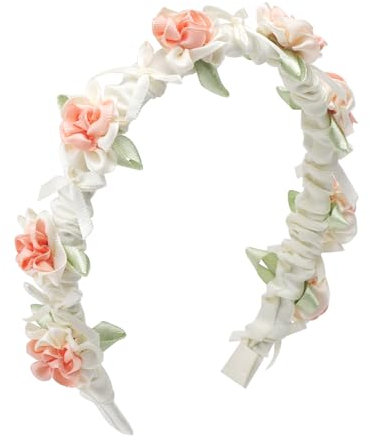 HENGBIRD Blumen Haarreif Rosa Jasmin Haarreif Blumen Damen Blumen Haarband Blumenhaarreif Haarreifen Blumen Haarreif mit Blumen Blumenstirnband für Hochzeit, Karneval, Fasching, Geburtstag, Party