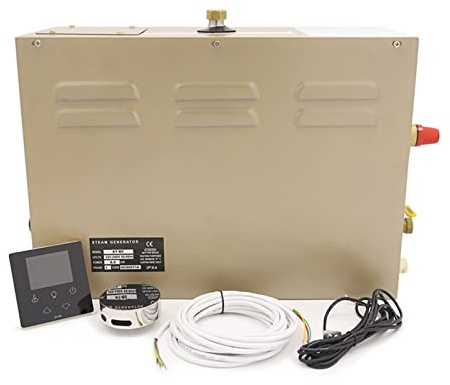 Saunadampf 9 kW Kommerzieller selbstdrainierender Dampfgenerator Sauna Baddampfer for Zuhause SPA Dusche mit digital LCD Regler