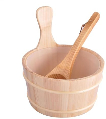 Kit sauna - Kit sauna en bois, kit pour sauna en bois | pour sauna 4L Seau à bois en bois, kit louche pour seau à eau pour sauna, cadeau pour amis, parents,
