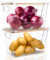 Hiziwimi 2 Set Pantry Organizers and Storage - Stackable Pantry Storage Bin Containers for Potato, Onion, Garlic, Fruit, Vegetable, Produce - Clear Front Open Kitchen Organization Baskets with Lid