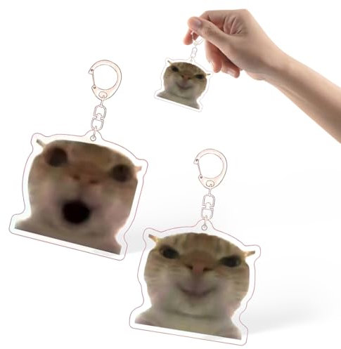 TEOZBLU 2 PièCes Cute Porte-CléS Chat Cadeaux Pour Sac Portefeuille Clé Voiture Charms, Cadeaux Pour Les Amoureux Des Chats, Chats Miniatures, Cadeau Chat