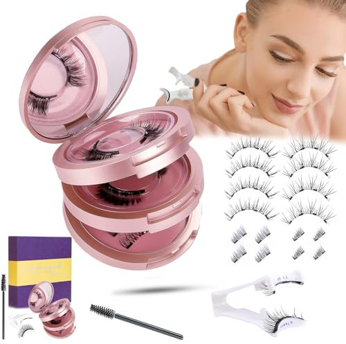 Faux Cils Magnetique Naturel, Cils Magnetique Aimant, Faux Cils Magnétique avec Applicateur, Réutilisables Cils Magnetique Yeux de Biche, Demi Faux Cils, Aucune Colle Requise, Faciles à Utiliser
